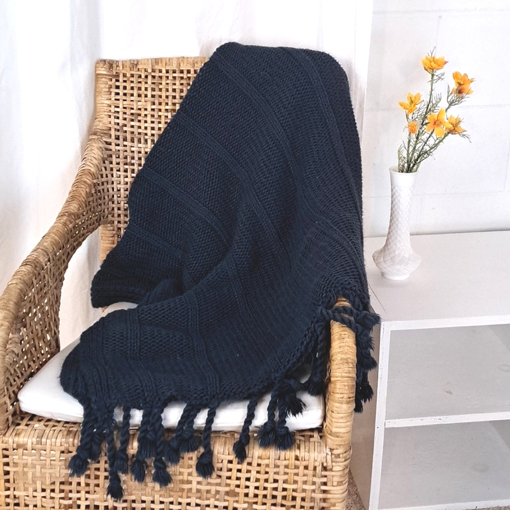 Pottery Barn Black Blanket Luxurious Throw Bedding